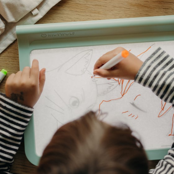 Kidywolf - Tablette à Dessin Lumineuse Kidywolf - Tablette Graphique Enfant | Décalque Facile & Effet Néon - USB-C