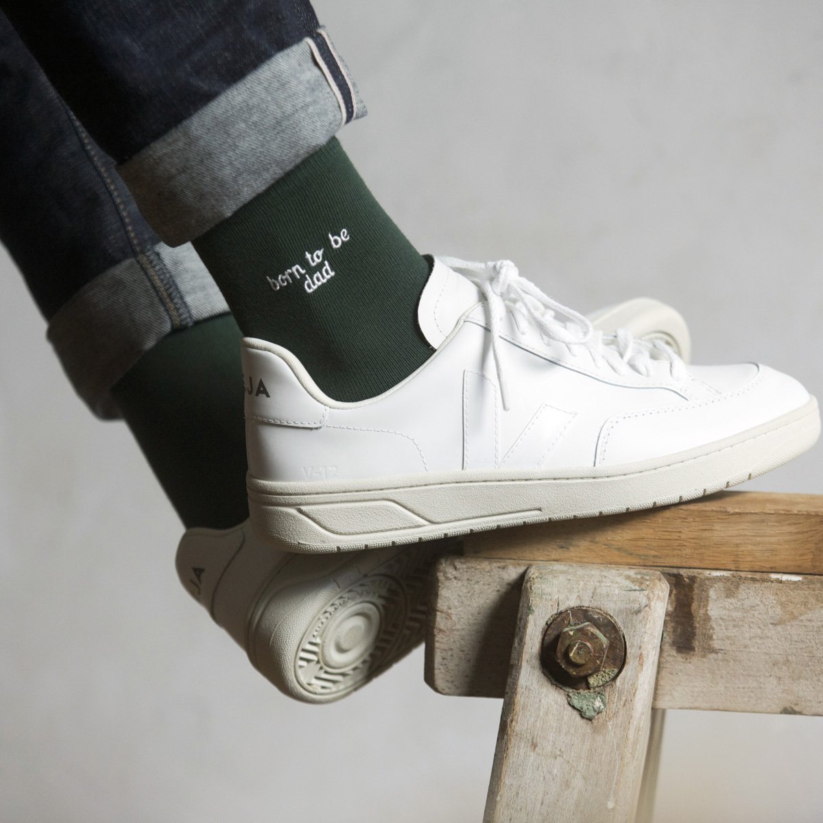 Chaussettes brodées “Born to be dad”