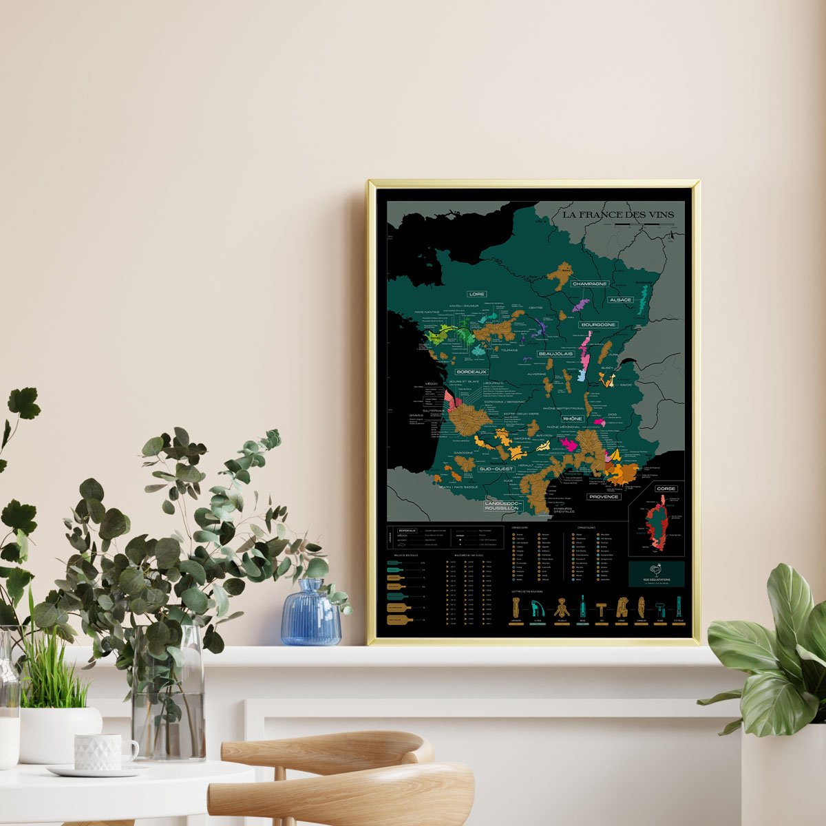 Carte La France des vins à gratter