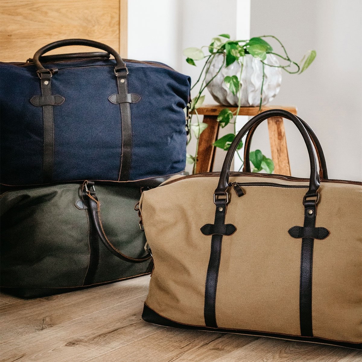 Sac weekend toile & cuir