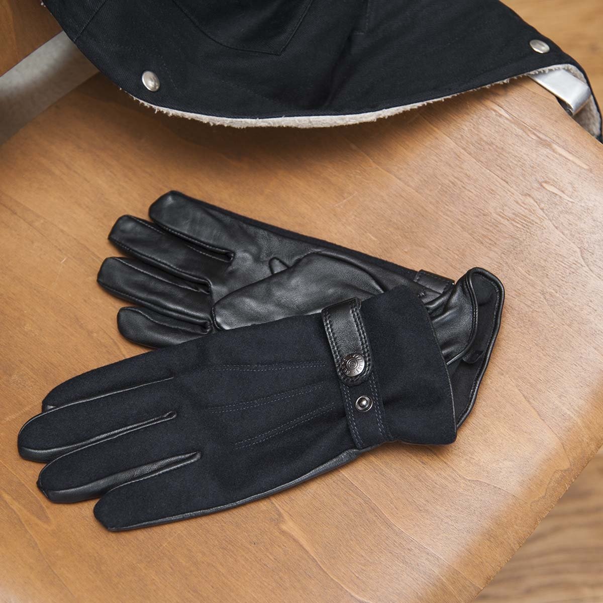 Gants en cuir et flanelle by Dents