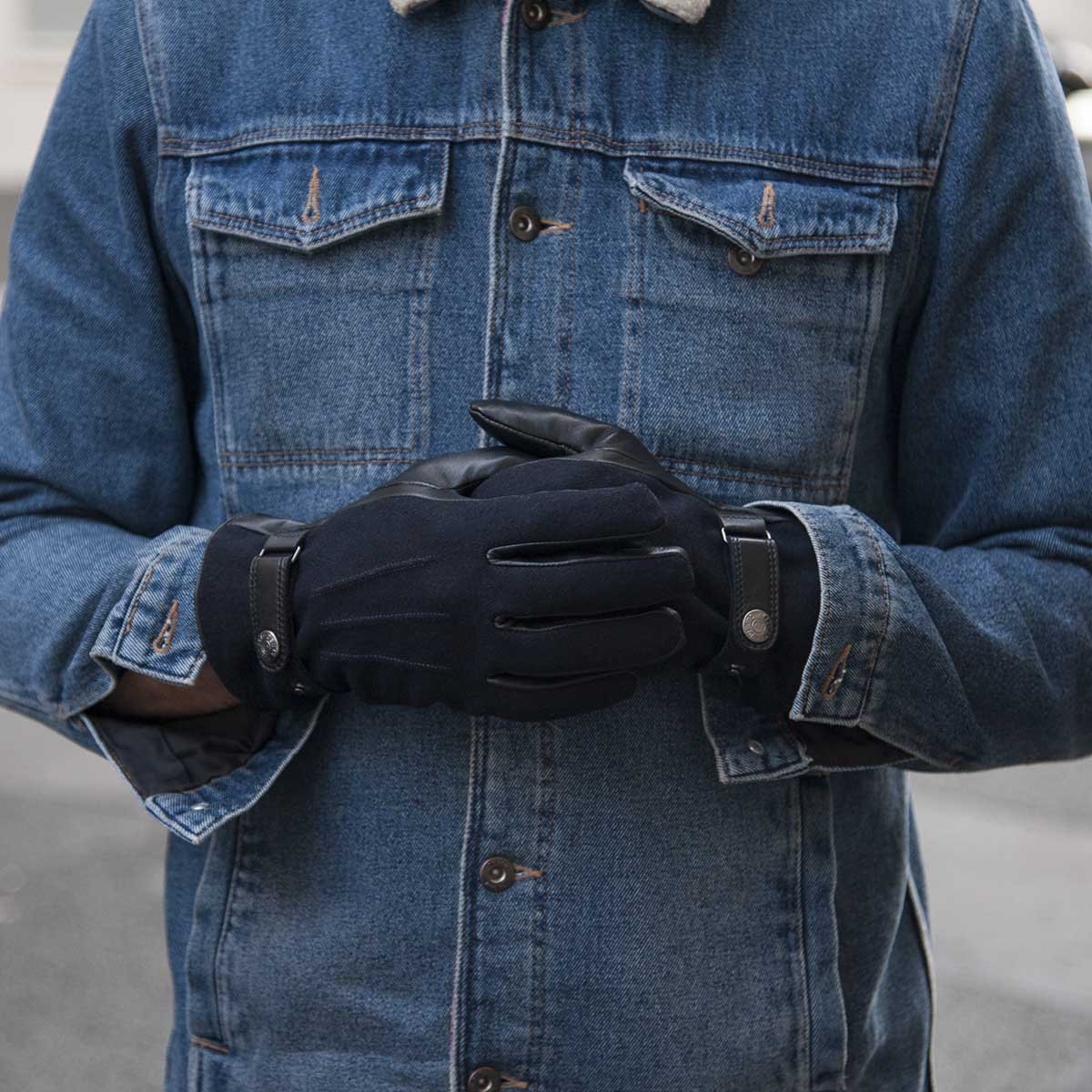 Gants en cuir et flanelle by Dents