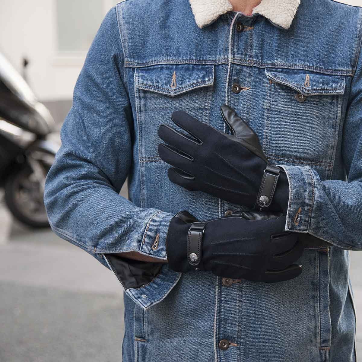 Gants en cuir et flanelle by Dents