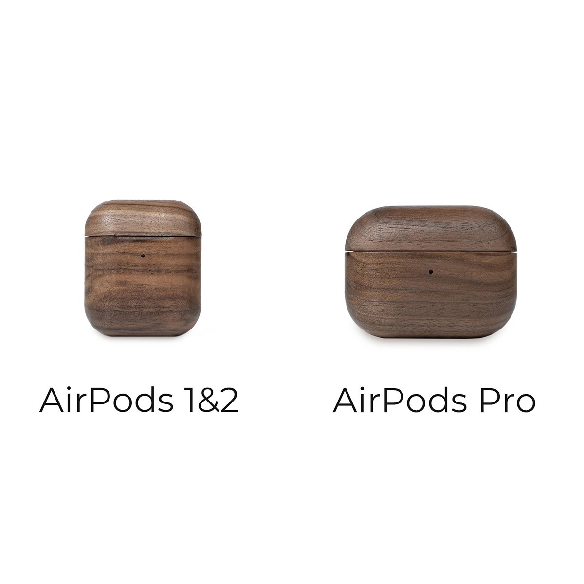 Étui pour AirPods en noyer Oakywood – Étui en noyer poli à la main, protection élégante et compatible recharge sans fil Qi