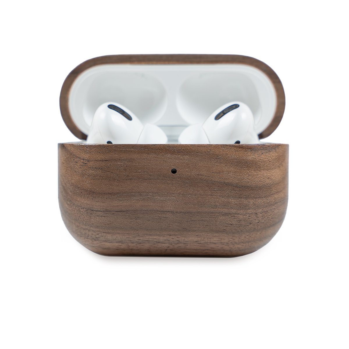 Étui pour AirPods en noyer Oakywood – Étui en noyer poli à la main, protection élégante et compatible recharge sans fil Qi