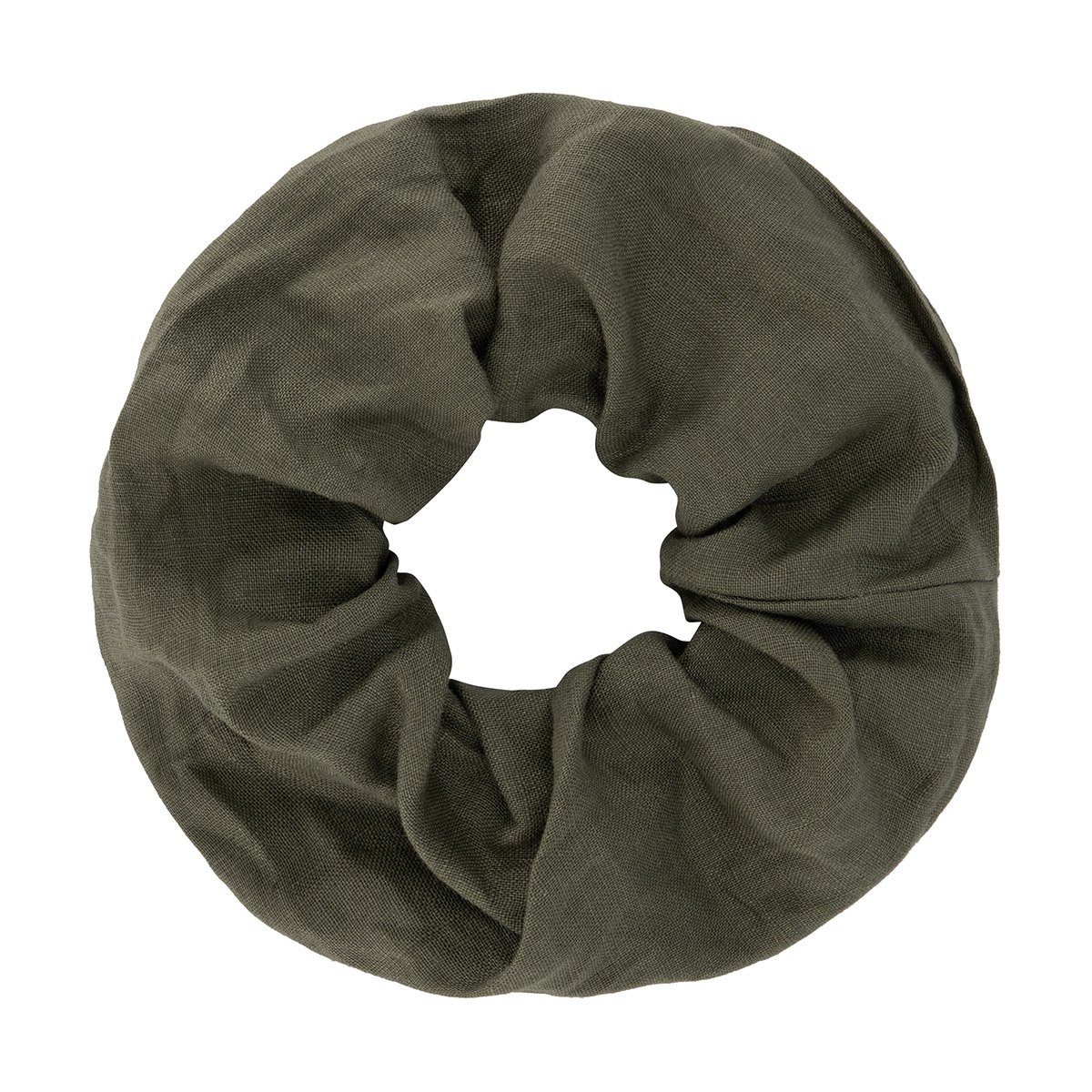 Chouchou en Lin Atelier des Femmes – Scrunchie Fait Main, Look Rétro Bohème, Accessoire Naturel Fabriqué aux Pays-Bas