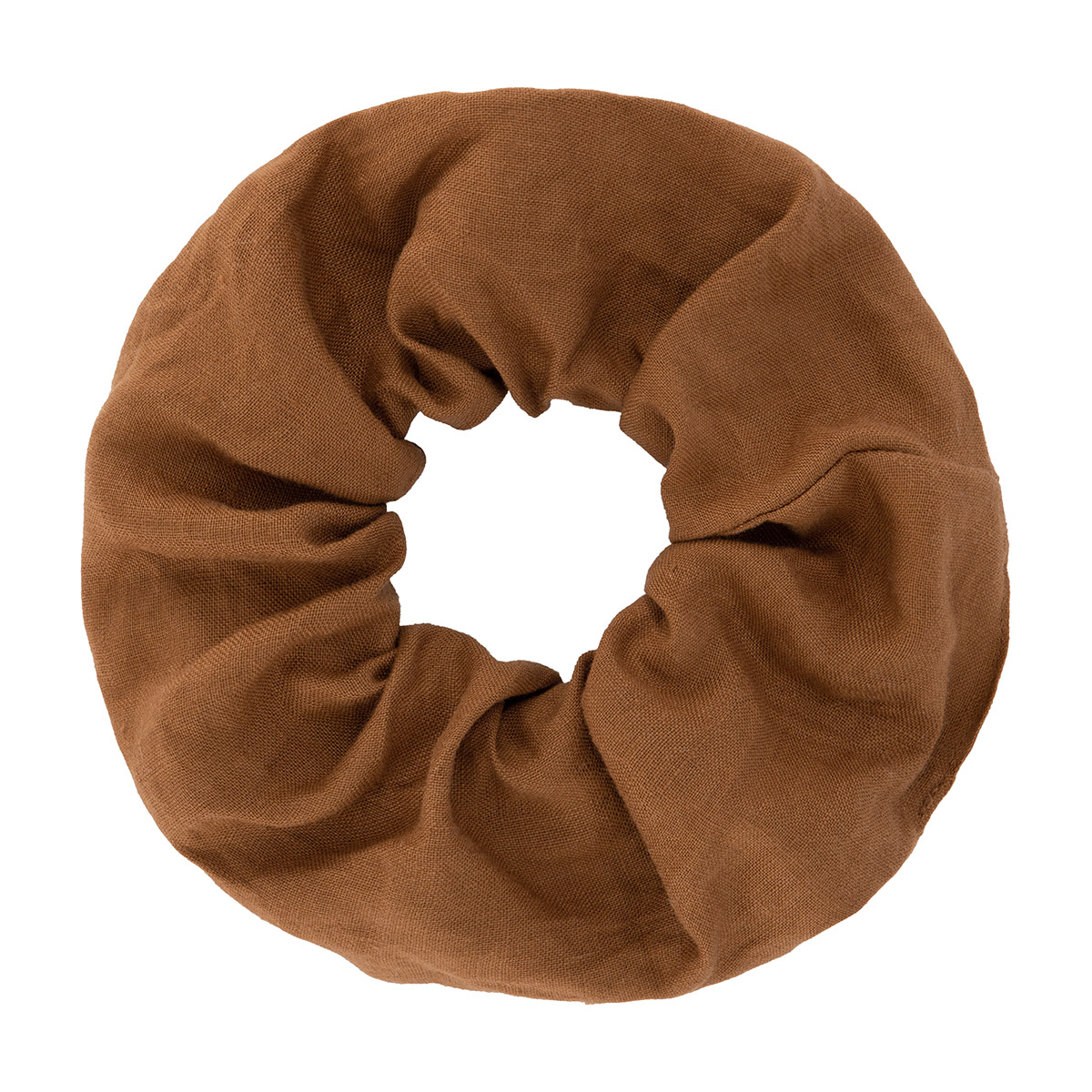 Chouchou en Lin Atelier des Femmes – Scrunchie Fait Main, Look Rétro Bohème, Accessoire Naturel Fabriqué aux Pays-Bas