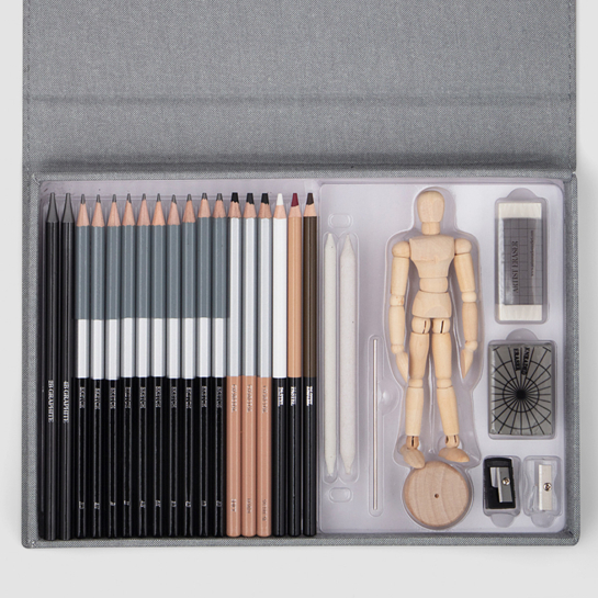 Coffret Croquis Emerging Artist Printworks – Kit Dessin Complet, Mannequin en Bois et Fournitures Artistiques Inspirantes