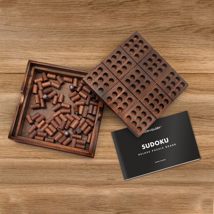 Jeu de Sudoku en bois - Luckies of London - 3D & participatif - Accessoire élégant & ludique - Casse-tête en bois