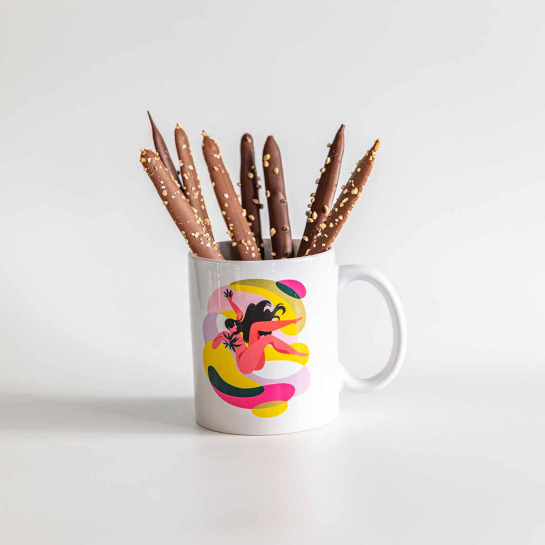 Coffret découverte du chanvre Marie Janine – Coffret bien-être au CBD avec thé vert bio, mug sérigraphié et chocolats aux graine