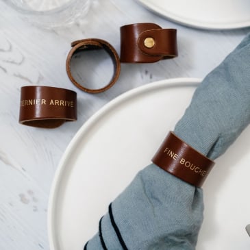 Ronds de serviette en cuir à message (image 2)