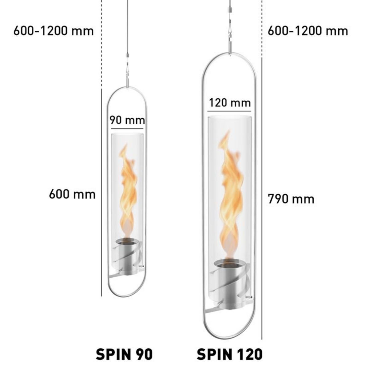 Cheminée suspendue indoor & outdoor – Höfats, cheminée bioéthanol en verre borosilicate, design primé, ambiance chaleureuse et s