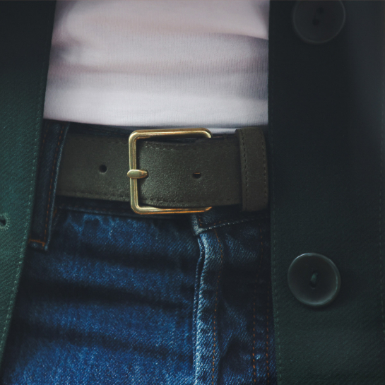 Ceinture homme en cuir suédé personnalisable - Idée cadeau personnalisé homme - Épilogue