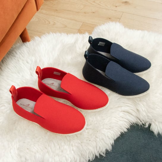 Charentaises en feutre La Charentaise Tcha – Chaussons artisanaux en laine et cuir, confort absolu fabriqués en France