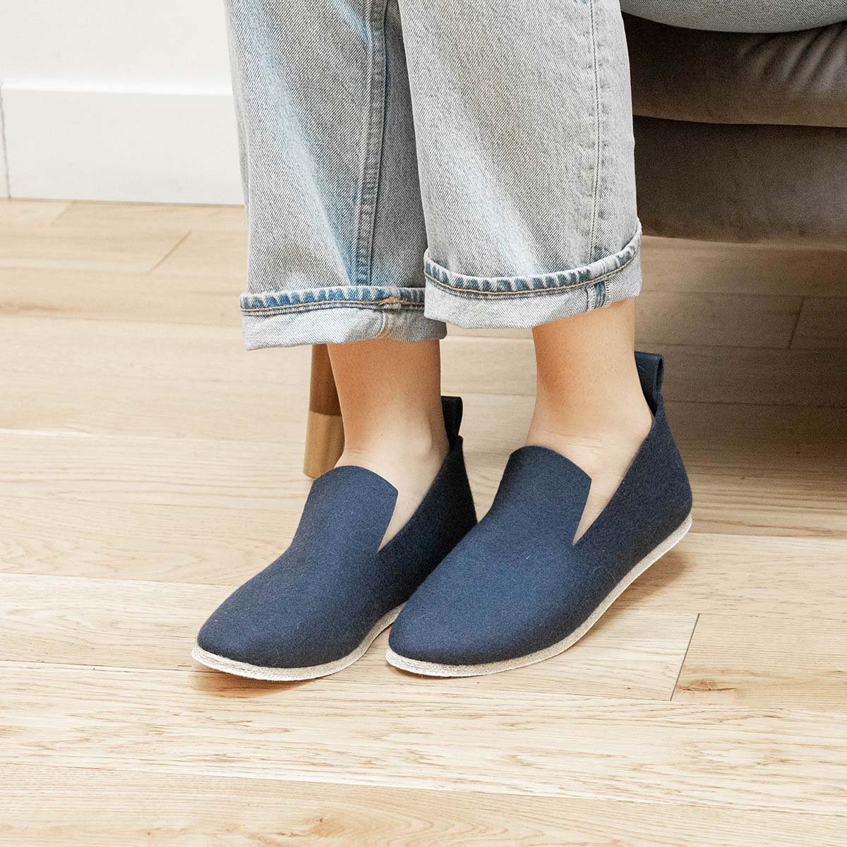 Charentaises en feutre La Charentaise Tcha – Chaussons artisanaux en laine et cuir, confort absolu fabriqués en France