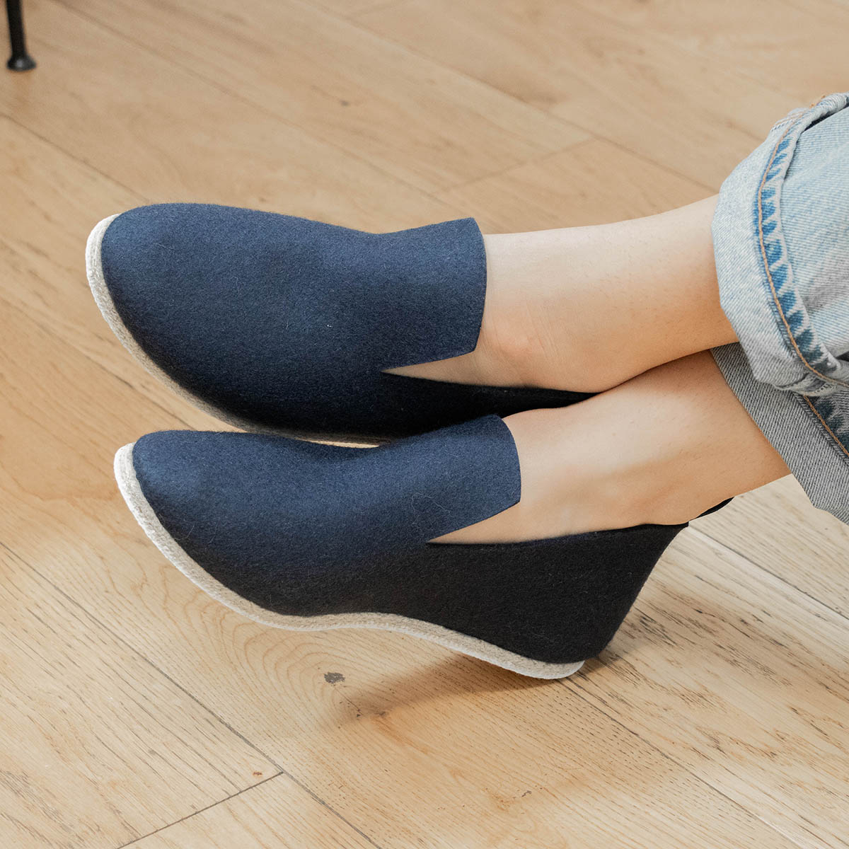 Charentaises en feutre La Charentaise Tcha – Chaussons artisanaux en laine et cuir, confort absolu fabriqués en France