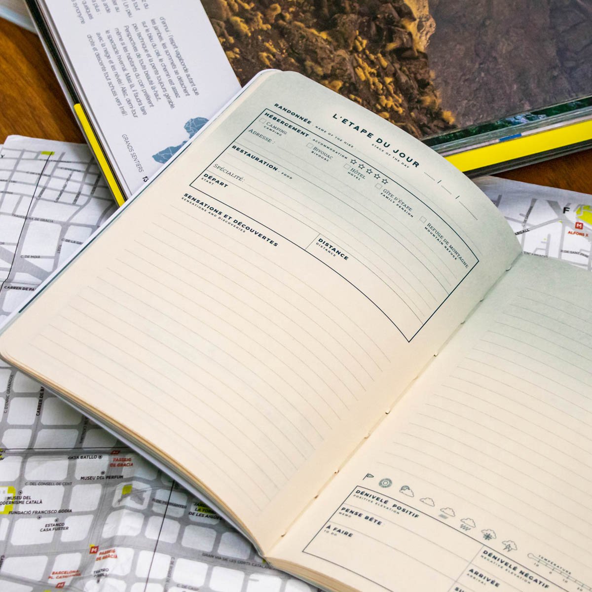 Carnet de Randonnée – Aventura Editions, carnet A5 pour noter itinéraires et souvenirs, format pratique et inspirant, imprimé en