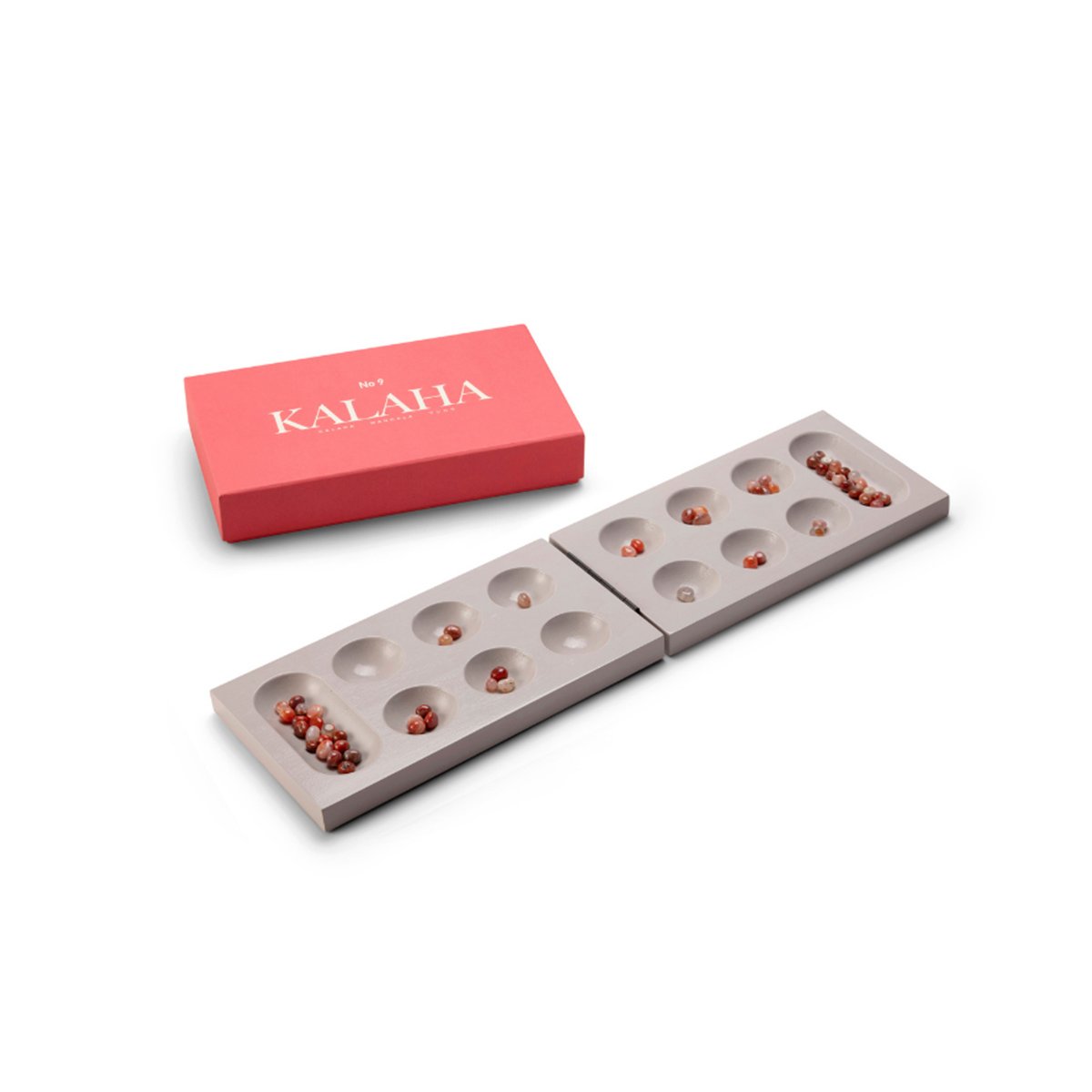 Jeu de kalaha coloré Printworks – Jeu de stratégie traditionnel en pierres colorées, design épuré, fabriqué en Suède