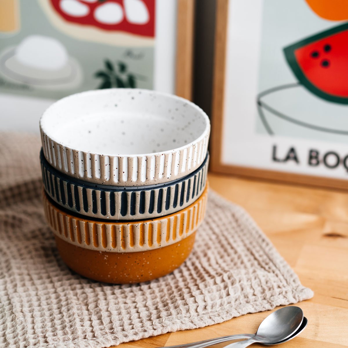 Bol en grès United By Blue – Bol en grès émaillé, design empilable, idéal pour petit-déjeuner et repas, made eco-responsable