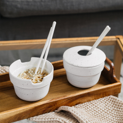 Zerodeko 1pièce Bol à Soupe Céramique Bol à Nouilles Ramen Créatif Pour Cuisine Et Restaurant Pour Salades Pâtes Et Céréales Design Élégant Et Antidérapant