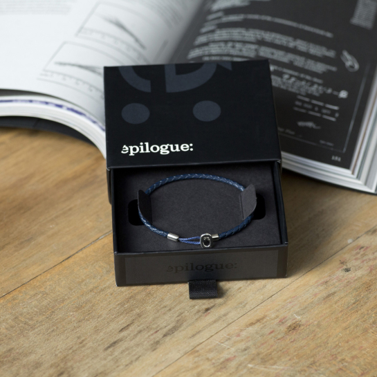 Bracelet homme en cuir tressé – fabriqué en Europe – Bleu ou marron