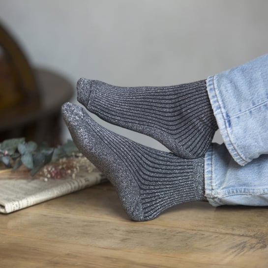 Trio de chaussettes à paillettes – Épilogue, ensemble scintillant coton pour illuminer vos pieds, design tendance
