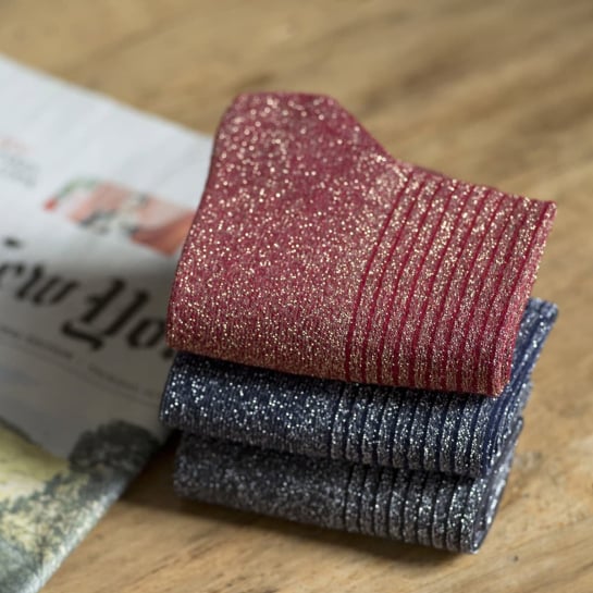 Trio de chaussettes à paillettes – Épilogue, ensemble scintillant coton pour illuminer vos pieds, design tendance