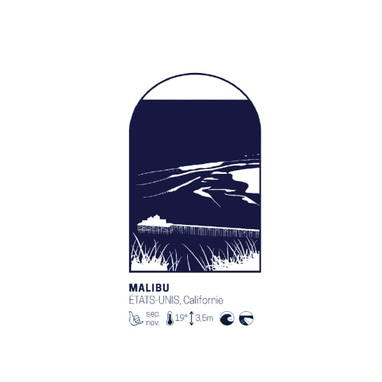 Affiche spots de surf mythiques Affiches & chips – 35 lieux légendaires, papier recyclé, format 50 x 70 cm