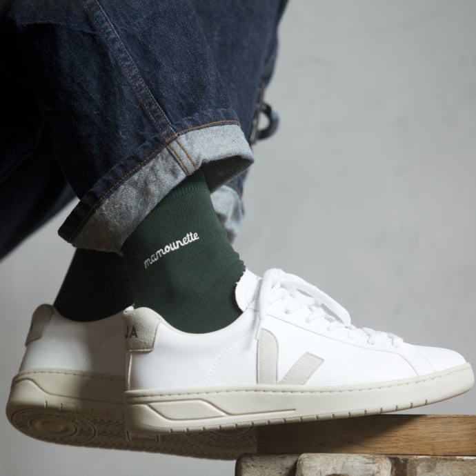 Chaussettes brodées “Mamounette” Affaire de famille – Taille 36-41 en coton, fabriquées au Portugal, cadeau doux et fun