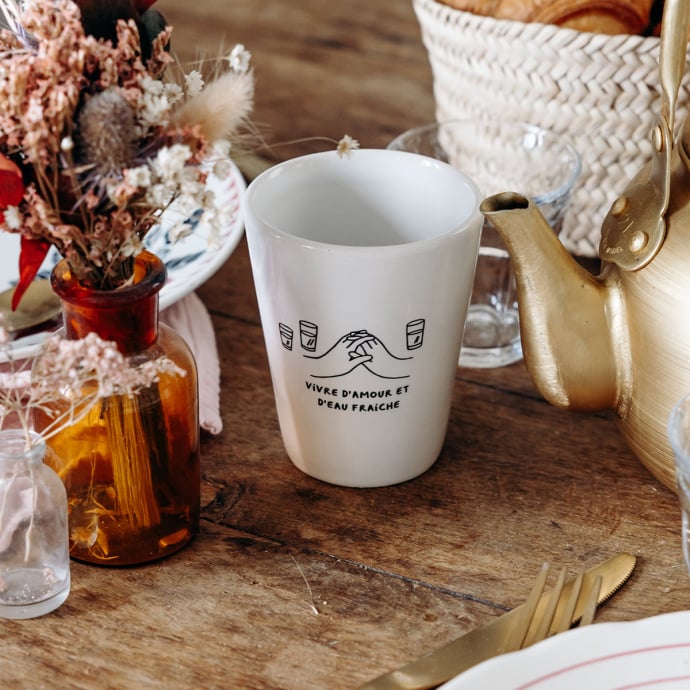 Mug Expression Française – Okuri, mug en faïence sérigraphié d’expressions humoristiques, 25 cl, fabriqué en Europe pour vos pau