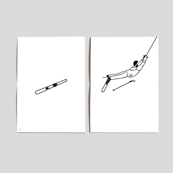 Affiches diptyques Les Sportifs FE RE – Diptyque minimaliste illustré pour passionnés de sport, design poétique, made in France