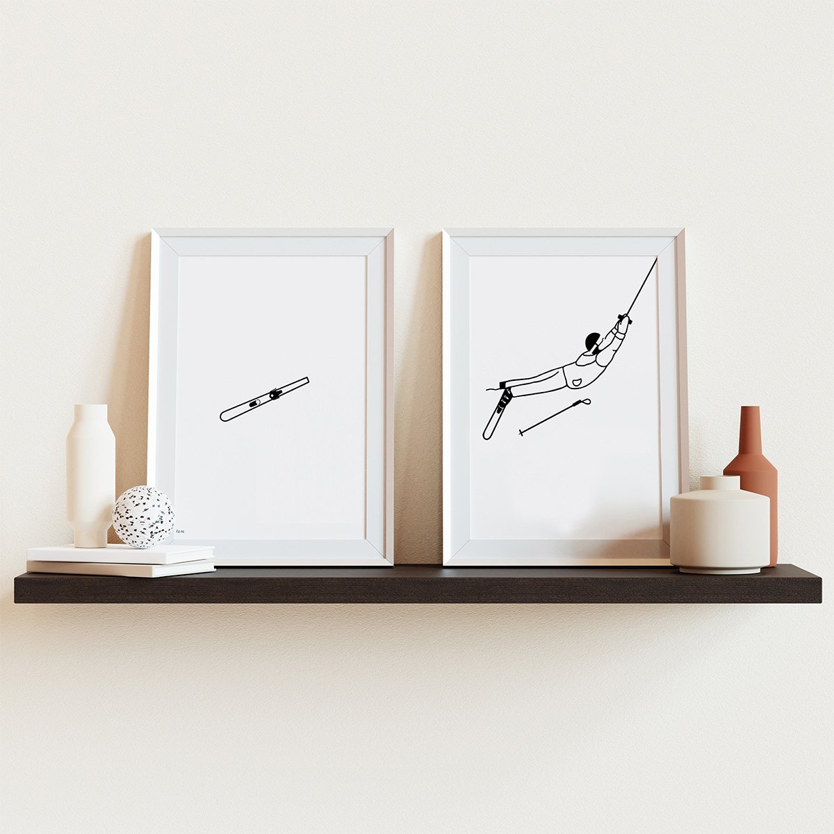 Affiches diptyques Les Sportifs FE RE – Diptyque minimaliste illustré pour passionnés de sport, design poétique, made in France