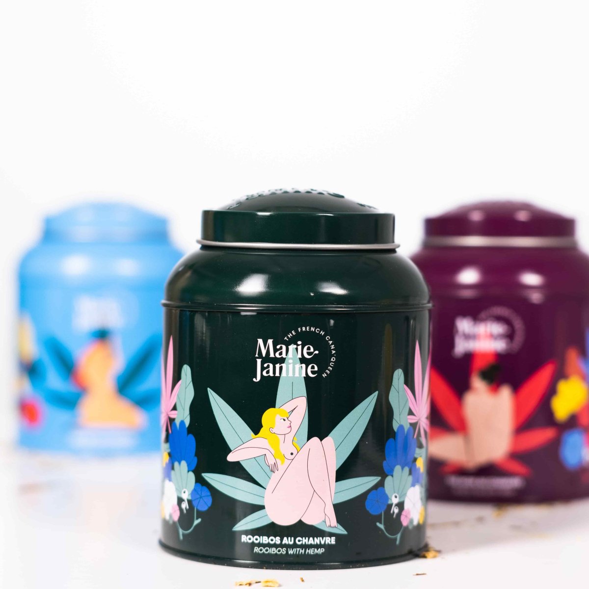 Infusion au C.B.D. – Marie Janine, infusion bio aux fleurs de CBD pour thé vert/noir/rooibos, détente zen et tea time relax
