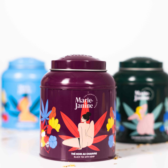 Infusion au C.B.D. – Marie Janine, infusion bio aux fleurs de CBD pour thé vert/noir/rooibos, détente zen et tea time relax