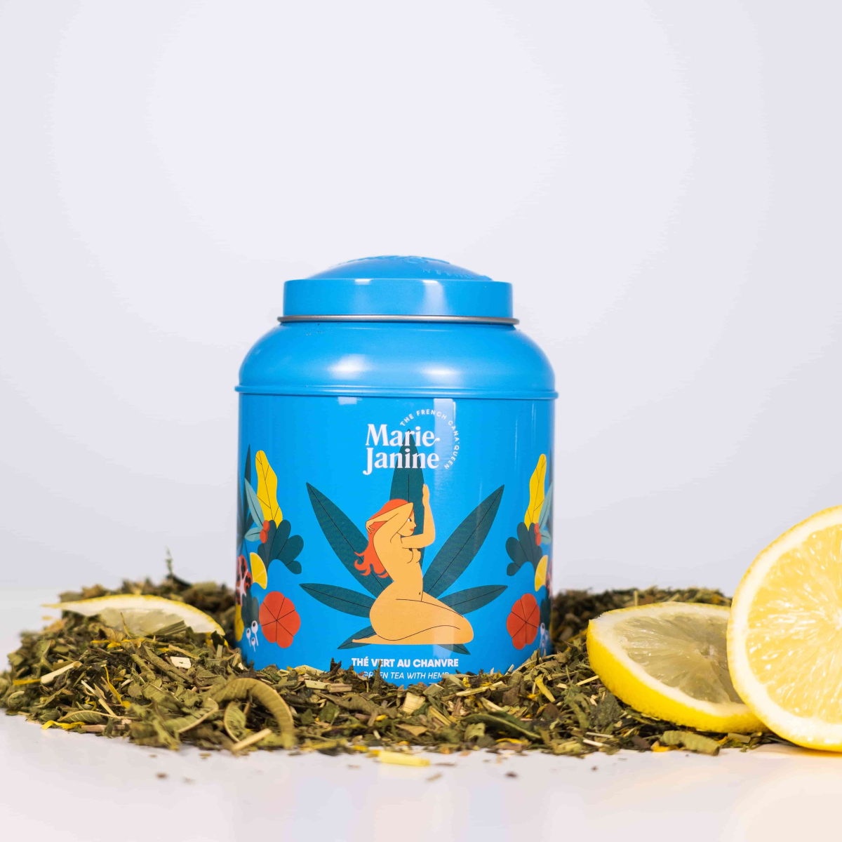 Infusion au C.B.D. – Marie Janine, infusion bio aux fleurs de CBD pour thé vert/noir/rooibos, détente zen et tea time relax