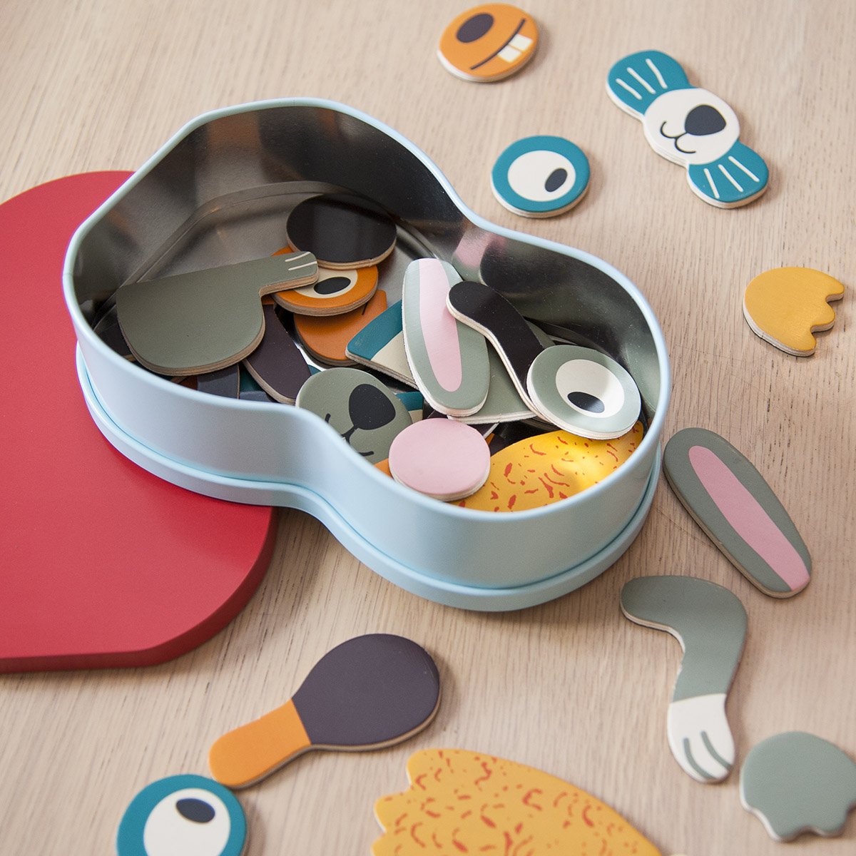 Jeu Magnétique Djeco - Puzzle Aimanté en Boîte Métal | 41 Pièces à Assembler - Créativité & Motricité