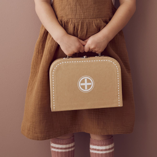 Mallette de Docteur Kids Concept - Jeu d'Imitation en Bois | 7 Accessoires Inclus - Stéthoscope, Thermomètre