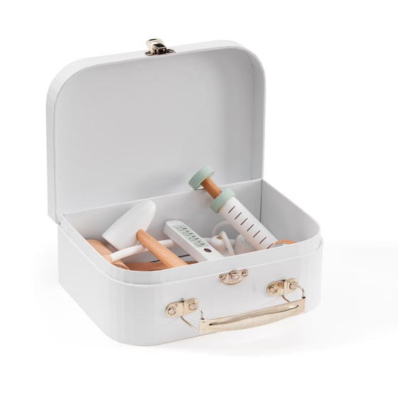 Mallette de Docteur Kids Concept - Jeu d'Imitation en Bois | 7 Accessoires Inclus - Stéthoscope, Thermomètre