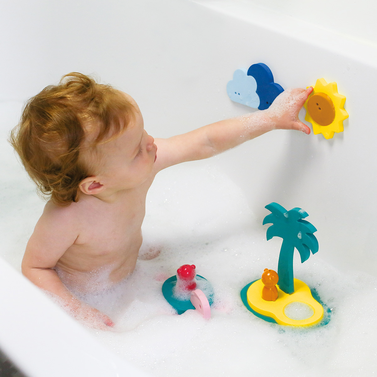 Puzzle de Bain Quut - Jouet éducatif flottant  Mousse Sans BPA - Motricité fine & Association des formes - Île au trésor - 12 pièces - Île au trésor (Quut) - Image 2
