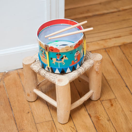 Tambour Ingela Arrhenius Vilac - Percussion colorée avec sangle - En métal & bois