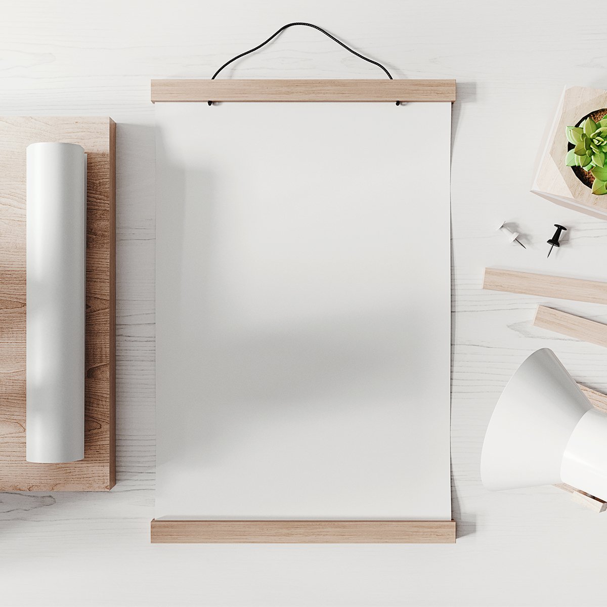 Baguettes Magnétiques en Bois personnalisée - Support Affiche 40 cm