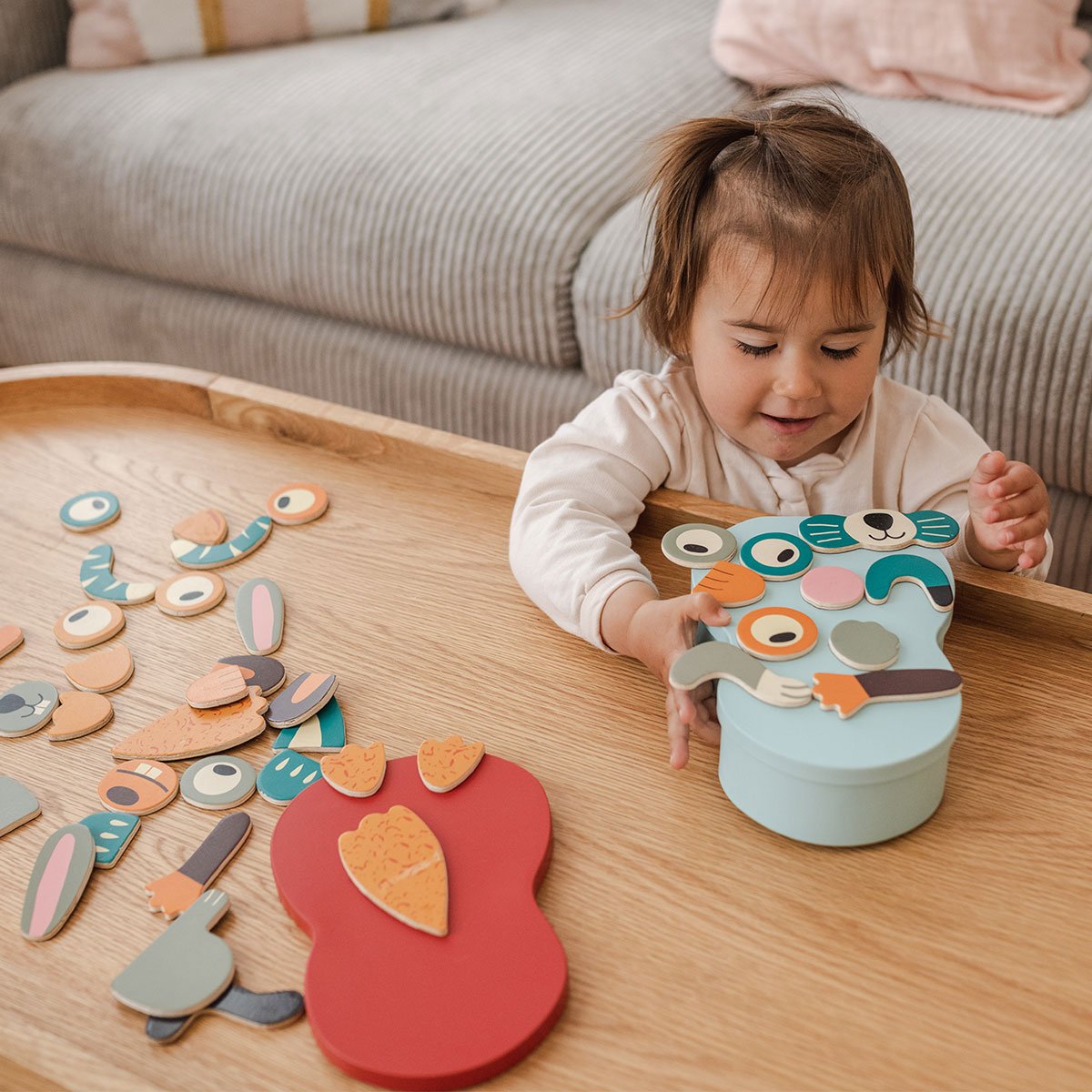 Jeu Magnétique Djeco - Puzzle Aimanté en Boîte Métal | 41 Pièces à Assembler - Créativité & Motricité
