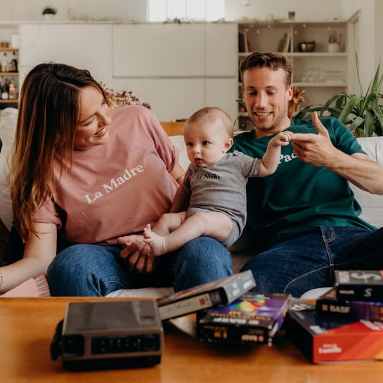 Body El Niño Affaire de famille - Coton bio sérigraphié - Packaging cassette VHS