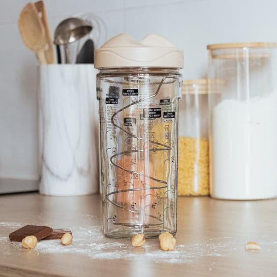 Shaker magique Cookut – Verre doseur innovant avec 10 recettes de gâteaux, anti-grumeau, pour pâtisserie express