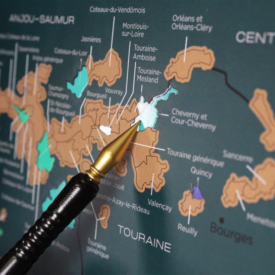 Carte La France des Vins à Gratter 1020 Dégustations – Journal vinicole, 200 appellations, 48 cépages et millésimes