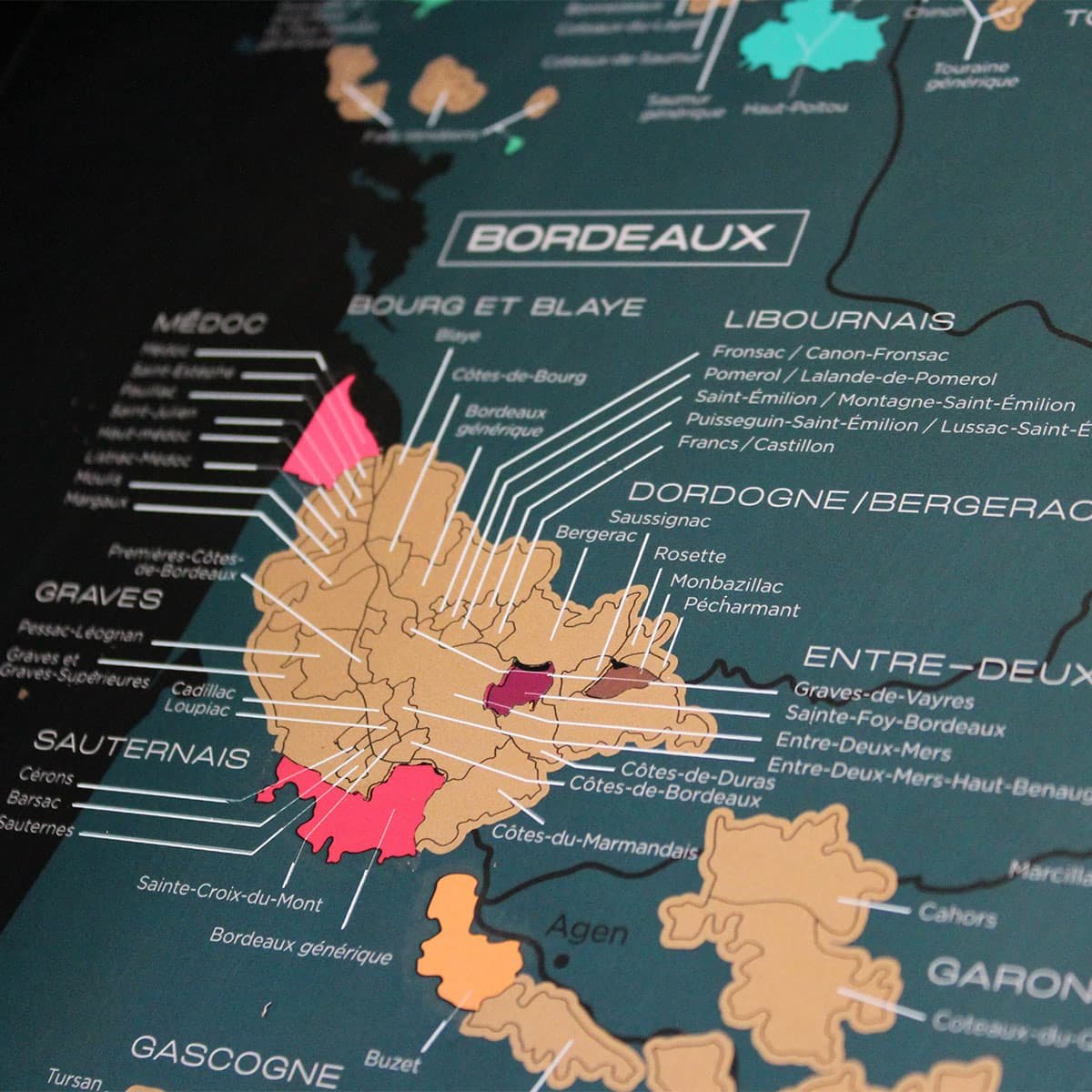 Carte La France des Vins à Gratter 1020 Dégustations – Journal vinicole, 200 appellations, 48 cépages et millésimes