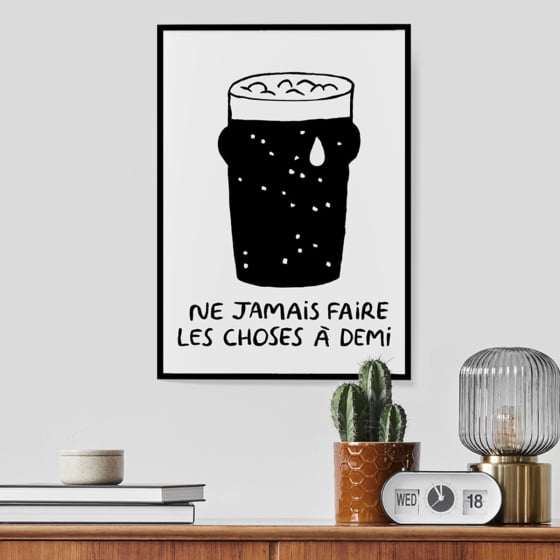 Affiches illustrées bière Affiches & chips – Art du malt par Violette Vaïsse, imprimées sur papier recyclé à Paris