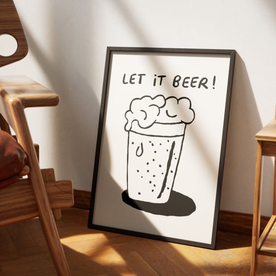 Affiches illustrées bière Affiches & chips – Art du malt par Violette Vaïsse, imprimées sur papier recyclé à Paris