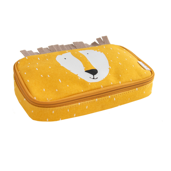 Trousse d'École Rectangulaire Trixie – Grand Format en Coton Bio, Fermeture Éclair, Design Animalier Ludique pour Cartable