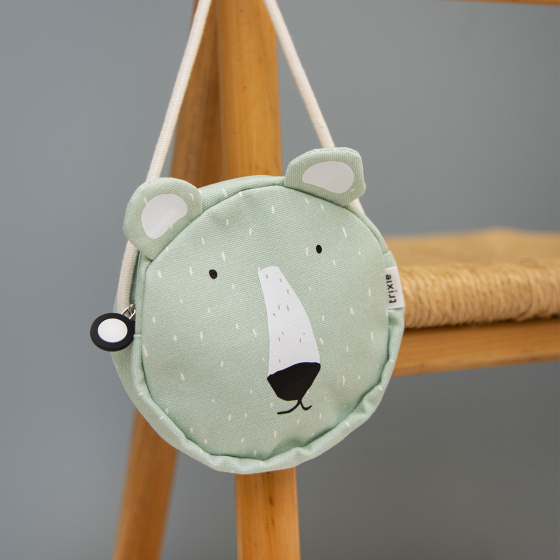 Mini Sac Rond Animaux Trixie – Sac Bandoulière en Coton avec Doublure, Design Cute et Pratique pour Enfants